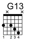 Sol con trecena G13. Acorde de jazz.