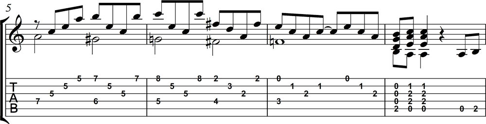 Partitura y tablatura de Stairway to heaven 2