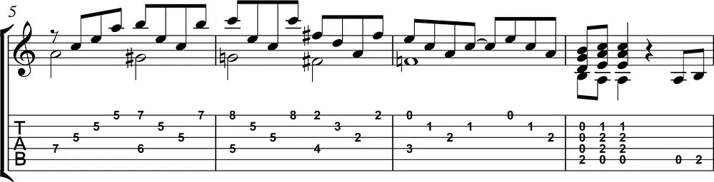 Partitura y tablatura de Stairway to heaven 2