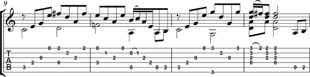 Partitura y tablatura de Stairway to heaven 3