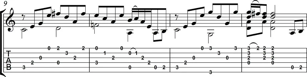 Partitura y tablatura de Stairway to heaven 3