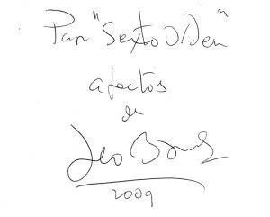 Dedicatoria de Leo Brower a Sexto Orden
