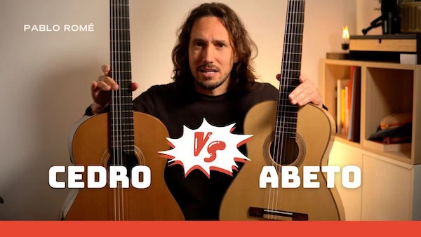 guitarra de cedro o abeto