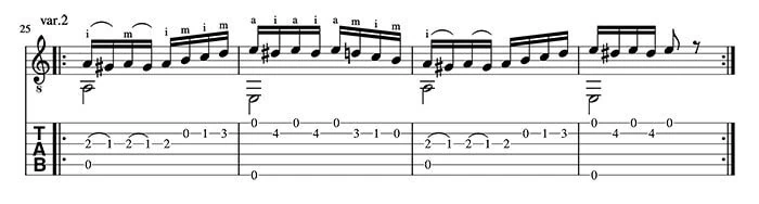 Variación dos del caprice 24 de paganini.