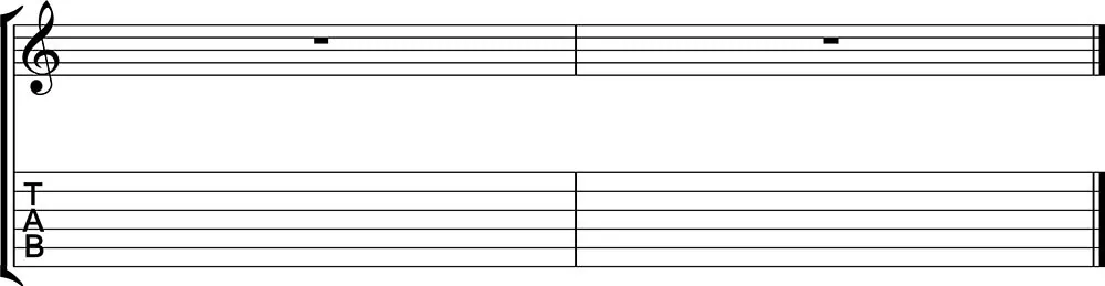 Tablatura y partitura ejemplo en blanco